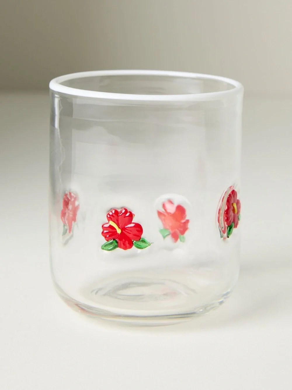 NIB Anthropologie Hibiscus Island Icon Juice Glass